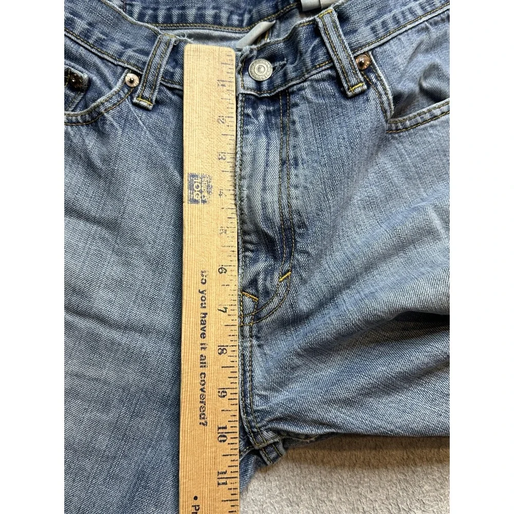VTG Banana Republic Jeans Mens 32x34(32x32) Light Wash Straight Distressed Denim
